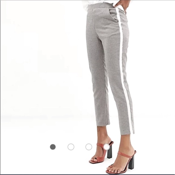 ASOS Houndstooth Tuxedo Stripe Pull on Track/ Casual Pant - Picture 2 of 15
